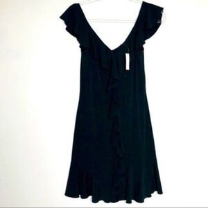 White house black market womans black dress Spanish style ruffles sz XS BoxS NEW
